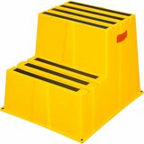KLETON Industrial Step Stool - 2 Step - 560 lb (254011.73 g) Load Capacity - 26" (660.40 mm) Length x 22.43" (569.72 mm) Depth x 19.68" (499.87 mm) Height - Yellow