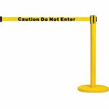 Zenith Safety Products Free-Standing Barrier - 84" (2133.60 mm) Yellow Tape Attachment - 35" (889 mm) Height - Rubber Feet - Floor Standing - Steel - 1 Each