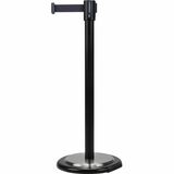 Zenith Safety Products Free-Standing Crowd Control Barrier, Steel, 35" H, Black Tape, 7' Tape Length - 7" (177.80 mm) Black Tape Attachment - 35" (889 mm) Height - Retractable, Locking Mechanism - Floor Standing - Steel - Steel - 1 Each