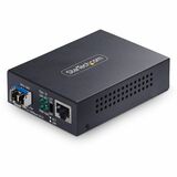 StarTech Gigabit Ethernet Copper-to-Fiber Media Converter, SM LC, 20km, 10/100/1000 Mbps, RJ45 to LC, 9K Jumbo Frames, TAA Compliant