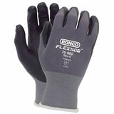 RONCO Flexsor 76-600 Work Gloves - Abrasion, Oil, Wet Protection - Microfoam Nitrile Coating - 11 Size Number - XXL Size - Black/Gray - Lightweight, Breathable, Latex-free, Abrasion Resistant, Flexible, Comfortable - For Assembly, Finished Goods, Equipment Operation, Machinery, Small Part Handling, Fishery, Aquaculture, Material Handling, Warehouse, Inventory, Crane, ... - 12 / Pack