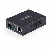 Image of StarTech.com 10GbE Multi-Gigabit Open SFP+ Fiber Media Converter, 10G/5G/2.5G/1G/100M, Copper to 10GBASE-X SFP+, 16K Jumbo Frames, TAA