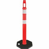 Zenith Delineator Post - Durable, Temperature Resistant, Reflective, UV Protected, Flexible - Low Density Polyethylene (LDPE) - Fluorescent Orange - 1 Each