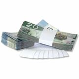 Northern Specialty Supplies 1.5" Pressure Sensitive Bill Straps For Canadian Bills - White - 1000 Wrap(s) - Durable - Kraft - White - 1000 / Pack
