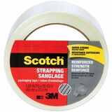 Scotch Reinforced Strapping Shipping Tape - 30 yd (27.4 m) Length x 1.89" (48 mm) Width - Clear - Fiberglass - For Shipping, Strapping, Sealing, Protecting, Packaging - 1 Each
