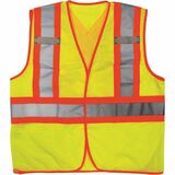 Viking Open Road Safety Vest - 2XL/3XL - Hook & Loop Closure - Polyester Mesh - Lime Green - Comfortable, Reflective, Hook & Loop Closure, Machine Washable - 1 Each