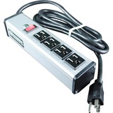 Wiremold Plug-In Outlet Center 4-Outlet Power Strip - NEMA 5-15P - 4 x NEMA 5-15R - 15 ft Cord - 15...