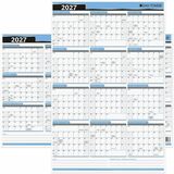 Day-Timer - Planificateur mural flexible effa&ccedil;able vertical/horizontal 2027 - 23 7/8 po H x 36 po l - bleu - bilingue