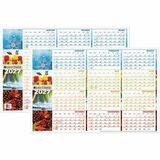 Day-Timer - Planificateur mural flexible effa&ccedil;able horizontal saisonnier 2027 - 23 7/8 po H x 36 po l - multicolore - bilingue