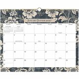 Cambridge 2027 Cambridge 1850-707F-27 Denim Blooms Wall Calendar, 12" x 15" , Bilingual - Bilingual - Monthly - 12 Month - January 2027 to December 2027 - 1 Week, 1 Month Double Page Layout - 14 4/5" (375.92 mm) x 11 4/5" (299.72 mm) Sheet Size - Twin Wir
