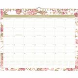 At-A-Glance Badge Floral Wall Calendar 15" x 12" Bilingual Pink