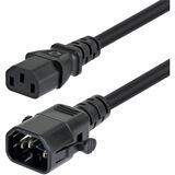 StarTech 10ft (3m) Power Extension Cord, Locking C14 to C13, PDU Power Cord, 10A 250V, 18AWG, UL Listed, TAA - 10ft Power Extension Cord w/Locking IEC 60320 C14 and C13 connectors helps minimize accidental disconnections; 250V at 10A; 100% Copper Wire; 18AWG; Fire Rating: VW-1; Jacket Rating: SJTW; UL Listed; TAA Compliant