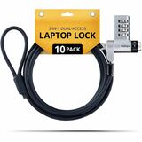Image of StarTech 10-Pack 3-in-1 Dual-Access Laptop Lock, 6.6ft (2m) Keyed Alike/Combination for Noble Wedge&reg;/Nano/K-Slot; Anti-Theft, TAA