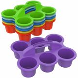 Storex Storage Caddy - 6 Compartment(s) - Handle, Carrying Handle, Durable - Assorted - Plastic - 1 Each