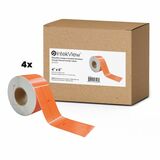 IntekView 4'' x 6'' Thermal Transfer Orange Labels 3'' Core 1000/roll 4/cs - 6" (152.40 mm) Height x 4" (101.60 mm) Width - Roll - Thermal Transfer - Orange - Water Resistant - 1000 / Roll - 4000 Total Label(s) - For Label Printer - 4 / Box