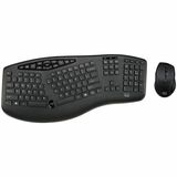 Adesso WKB 1600CB Keyboard and Mouse Combo - USB Membrane Wireless RF 2.40 GHz Keyboard - French (Canada) - Black - USB Wireless RF Mouse - Optical - 1600 dpi - Scroll Wheel - AZERTY - Black - Home, Back, Forward, Search, Email, Sleep, Wake-up, Power, Media Player, Calculator, Play/Pause, ... Hot Key(s) - Right-handed - AAA - Compatible with PC - 1 Each