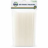 DBLG Import Bio-Degradable Straws - White - 100 / Pack