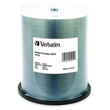 Verbatim CD-R 700MB 52X White Inkjet Printable - 100pk Spindle - 700MB - 100 Pack
