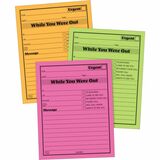 Adams Neon While You Were Out Message Pads - 50 Sheet(s) - Gummed - 4" (10.2 cm) x 5" (12.7 cm) Sheet Size - Assorted - Assorted Sheet(s) - 6 / Pack