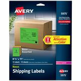 Avery%26reg%3B+Assorted+Neon+Shipping+Labels%2C+8-1%2F2%22+x+11%22+%2C+15+Labels+%285975%29