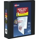 Avery® Heavy-Duty View Binders with One Touch EZD Rings - 3" Binder Capacity - Letter - 8 1/2" x 11" Sheet Size - 670 Sheet Capacity - 3 x Ring Fastener(s) - 4 Internal Pocket(s) - Polypropylene - Black - Pocket, Heavy Duty, One Touch Ring, Gap-free Ring, Long Lasting, Tear Resistant, Split Resistant - 1 Each
