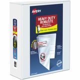 Avery® Heavy-Duty View 3 Ring Binder, 4" One Touch Slant Rings, Holds 8.5" x 11" Paper, White (79704) - 4" Binder Capacity - Letter - 8 1/2" x 11" Sheet Size - 760 Sheet Capacity - 3 x Slant Ring Fastener(s) - 4 Pocket(s) - Polypropylene - Recycled - Heavy Duty, One Touch Ring, Lockable, Pocket, PVC-free, Non-stick, Long Lasting, Tear Resistant, Split Resistant, Archival-safe, Ink-transfer Resistant