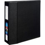 Avery Heavy-Duty Binders with One Touch EZD Rings & Label Holder - 4" Binder Capacity - Letter - 8 1/2" x 11" Sheet Size - 780 Sheet Capacity - Ring Fastener(s) - 4 Internal Pocket(s) - Polypropylene - Black - Label Holder, Pocket, Heavy Duty, One To