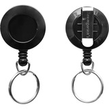 SICURIX ID Card Reel with Ring - Plastic - 1 Each - Black