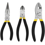 Stanley-Bostitch 3 Piece Basic Plier Set - Tempered Steel - Rust Resistant, Machined Jaws, Double Dipped Handle, Comfortable Grip - 3 / Set