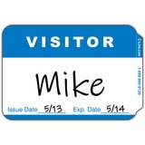 C-Line Adhesive Visitor Name Badges - "Visitor" - 3 1/2" Width x 2 1/4" Length - Rectangle - White - Paper - 100 / Box - Self-adhesive