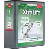 Cardinal Xtralife ClearVue Locking Slant-D Binders - 4" Binder Capacity - Letter - 8 1/2" x 11" Sheet Size - 890 Sheet Capacity - 3 3/5" Spine Width - 3 x D-Ring Fastener(s) - 2 Inside Front & Back Pocket(s) - Polyolefin - Black - 816.5 g - Non-stick, Locking Ring, PVC-free, Clear Overlay, Cold Resistant, Crack Resistant - 1 Each