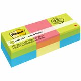 Post-it Notes Cube - 1200 - 2" x 2" - Square - 400 Sheets per Pad - Unruled - Acid Lime, Limeade, Blue Paradise, Guava, Vital Orange, Canary Yellow - Paper - Repositionable, Self-adhesive - 3 / Pack