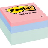 Post-it Notes Memo Cube, 3 in x 3 in, Seafoam Wave Colors - 490 - 3" x 3" - Square - 490 Sheets per Pad - Unruled - Assorted - Paper - Self-adhesive - 1 Each