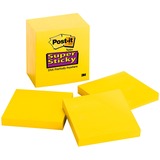 Post-it® Super Sticky Note - 90 - 3" x 3" - Square - Daffodil - Self-adhesive - 5 / Pack