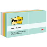 Post-it Notes - Beachside Caf Color Collection - 1200 - 3" x 3" - Square - 100 Sheets per Pad - Unruled - Fresh Mint, Aqua Splash, Sunnyside, Papaya Fizz, Guava - Paper - Self-adhesive, Repositionable - 12 / Pack