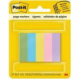 Post-it® Page Markers - 100 - 0.50" x 2" - Rectangle - Unruled - Electric Blue, Yellow, Aqua Wave, Light Mulberry, Neon Green - Paper - Removable, Self-adhesive - 500 / Pack