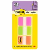 Post-it® Durable Tabs - 1.50" Tab Height x 1" Tab Width - Removable - Pink, Purple, Orange, Semi-transparent Tab(s) - 66 / Pack