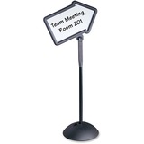 Safco Write Way Dual-sided Directional Sign - 1 Each - 18" (457.20 mm) Width x 64.25" (1631.95 mm) Height - Arrow Shape - Both Sides Display, Magnetic, Durable - Steel - Black