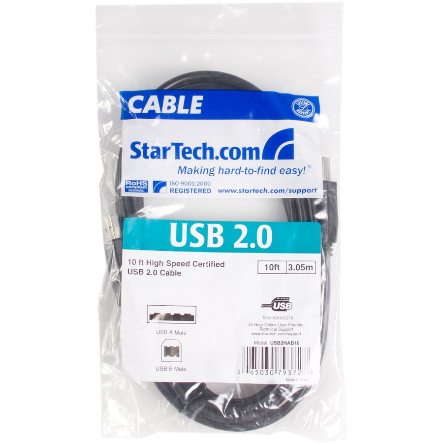 StarTech.com 15m / 50 ft Active USB 2.0 A to B Cable - Long 15 m USB Cable  - 50 ft USB Printer Cable - 1x USB A (M), 1x USB B (M) - Black