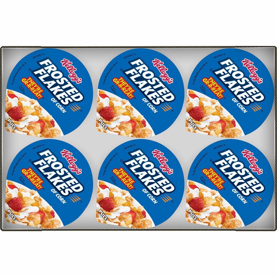 Kellogg's 01468 Frosted Flakes Breakfast Cereal - Pack of 6, 2.1 oz. serving size cups