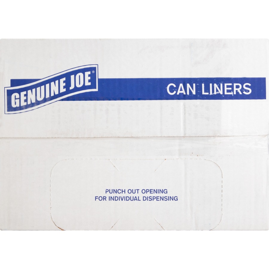 Genuine Joe 45 Gallon Trash Bags | 40x46 Inch | 0.39 Mil High Density | Case Of 250 | Translucent