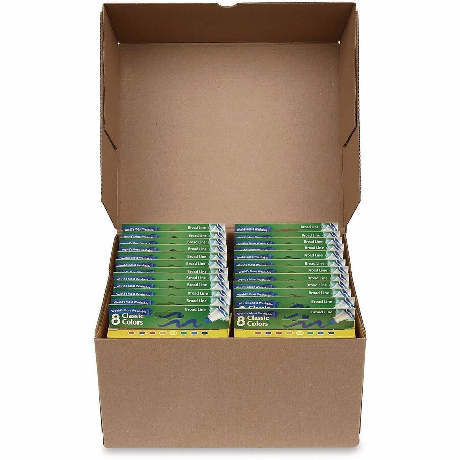 Crayola Classpack Washable Marker - Fine Marker Point - Washable - Assorted Ink - Water Based - 1 / Box