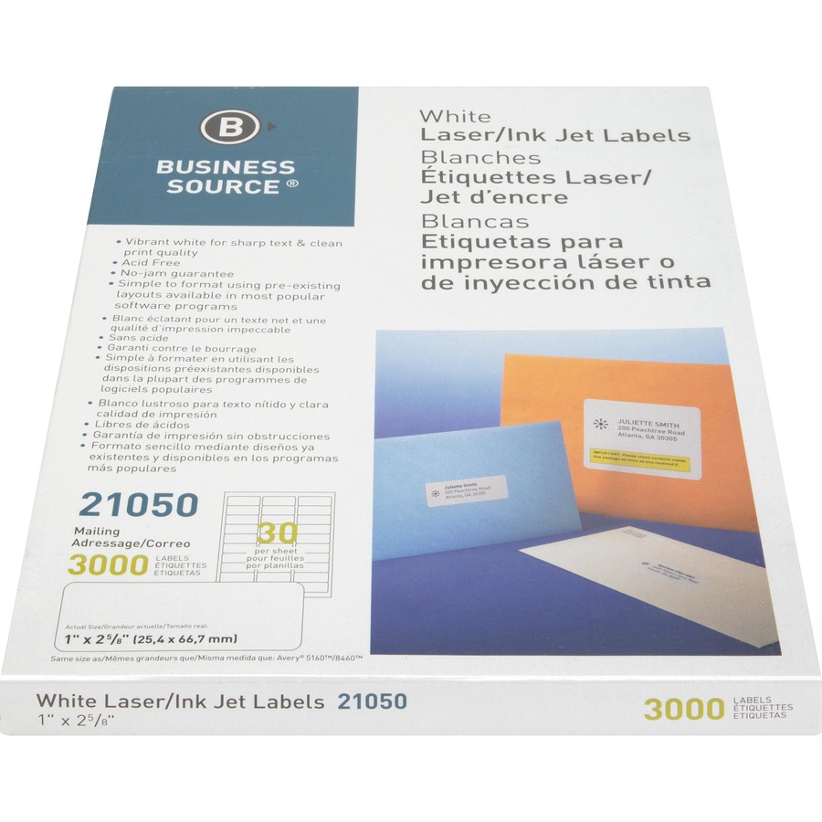 Business source white laser labels 21050 template word