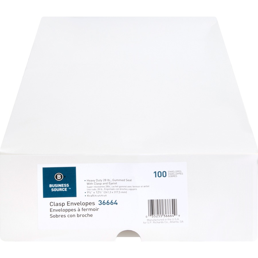 Picture of Business Source Heavy-duty Clasp Envelopes