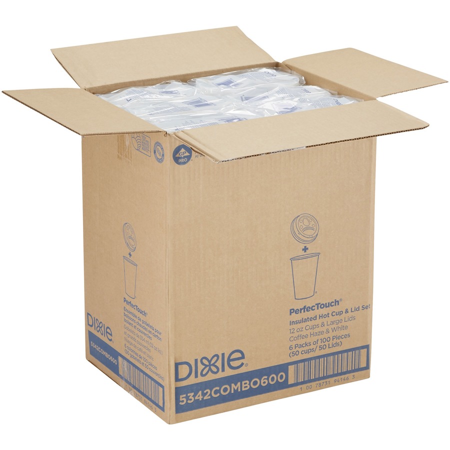 Picture of Dixie PerfecTouch Insulated Paper Hot Coffee Cup & Lid Sets by GP Pro