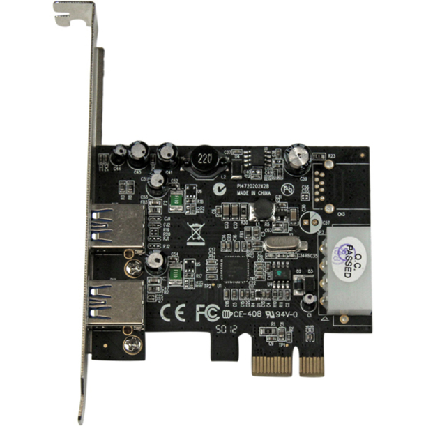 StarTech 2 Port PCI Express (PCIe) SuperSpeed USB 3.0 Card Adapter with UASP - 5Gbps - LP4 Power