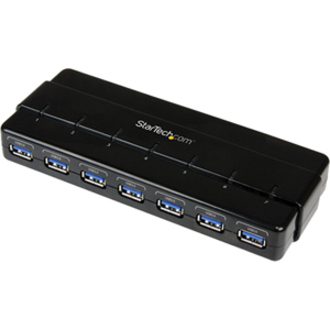 StarTech 7 Port SuperSpeed USB 3.0 Hub - 5Gbps - Desktop USB Hub with Power Adapter - Black