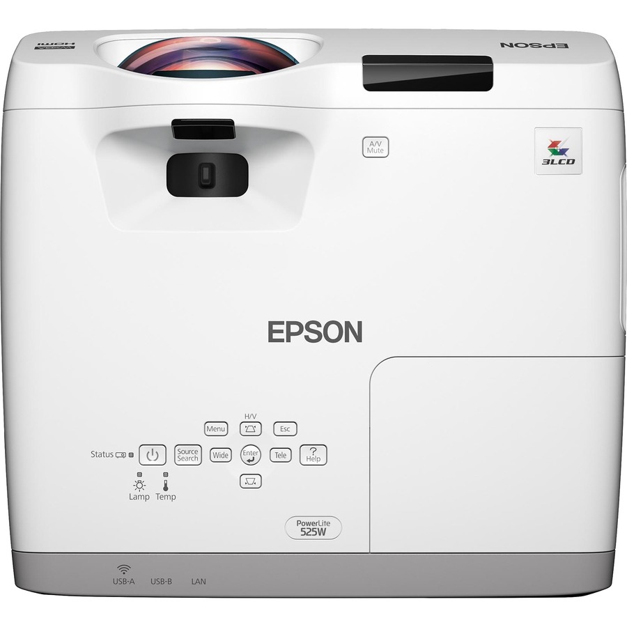 Epson PowerLite 525W Short Throw LCD Projector - 16:10 - White