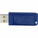 Verbatim 64GB USB Flash Drive - Blue - 64 GB - USB 2.0 Type A - Blue - 5 Year Warranty - 1 / Each - TAA Compliant