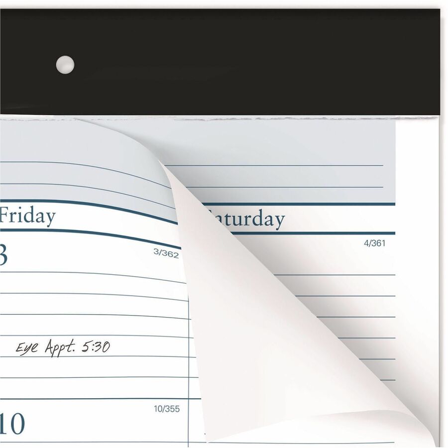 At-A-Glance Classic Monthly Desk Pad - Standard - Julian Dates - Daily, Monthly - 12 Month - January 2025 to December 2025 - 1 Day Single Page Layout - 21 3/4" x 17" Sheet Size - White Sheet - 2.37" x 2.87" Block - Headband - Desk Pad - Black, White - Pap